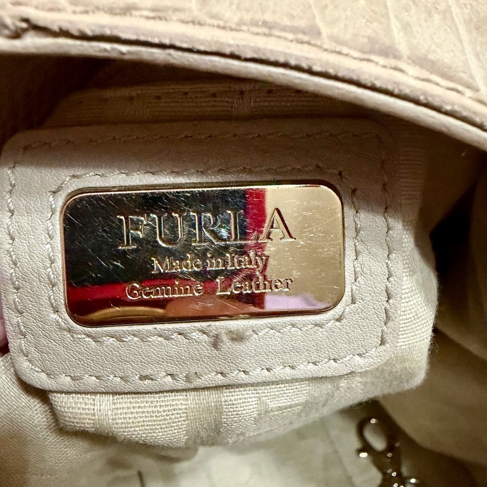 Furla Snake & Croc-Embossed Leather Slouchy Hobo Shoulder Bag — Neutral/Cream - Picture 10 of 12